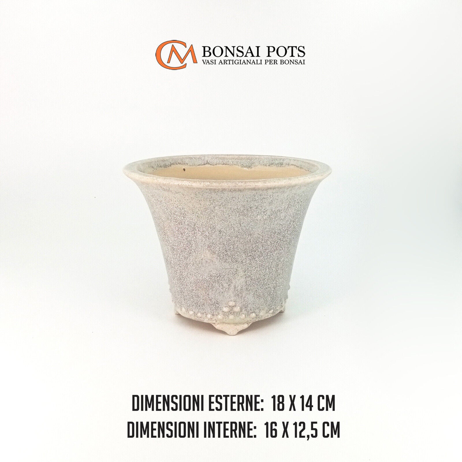 Vaso bonsai artigianale a cascata in gres 18 CM - CMBonsaiPots
