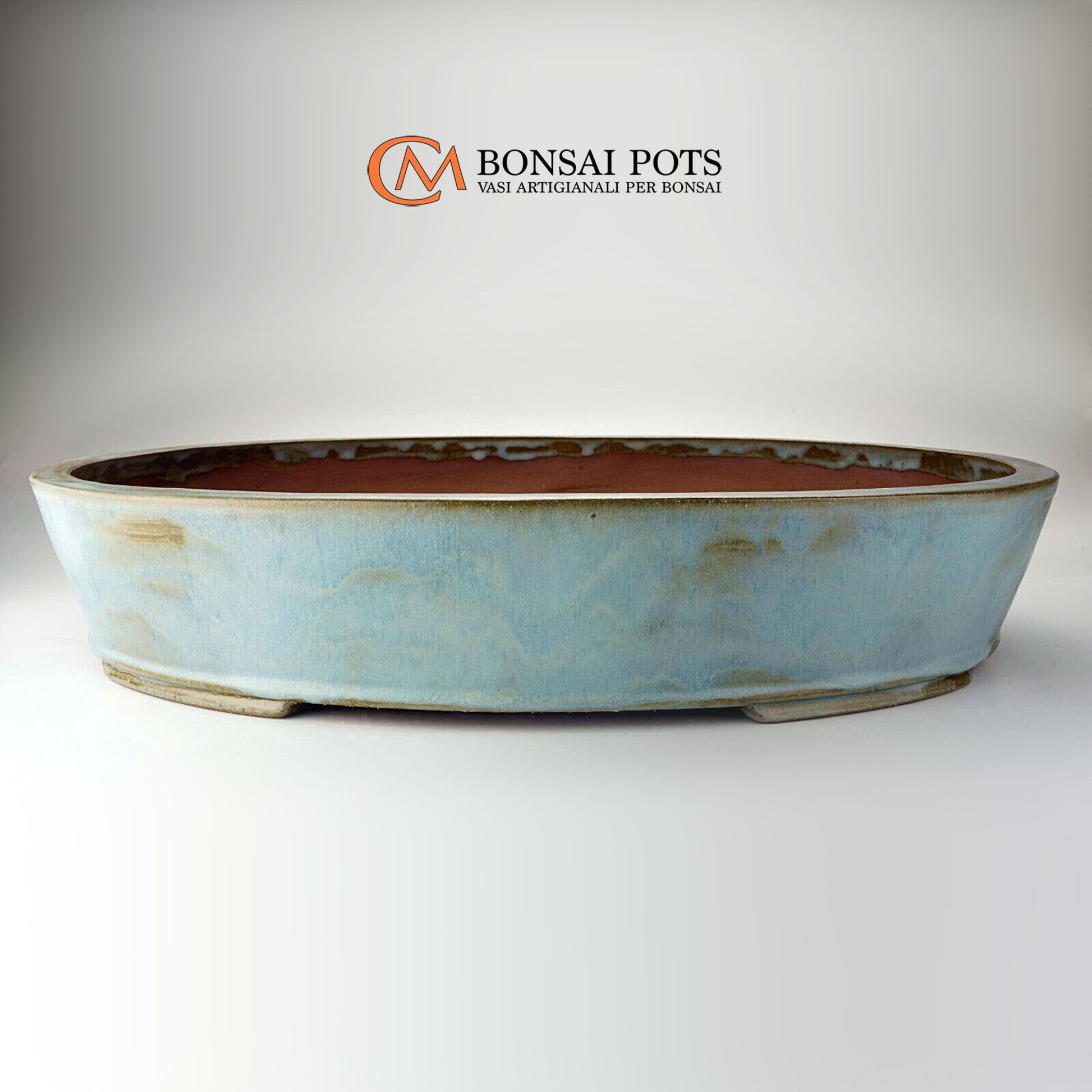 VASO BONSAI OVALE AZZURRO DI GRANDE DIMENSIONE