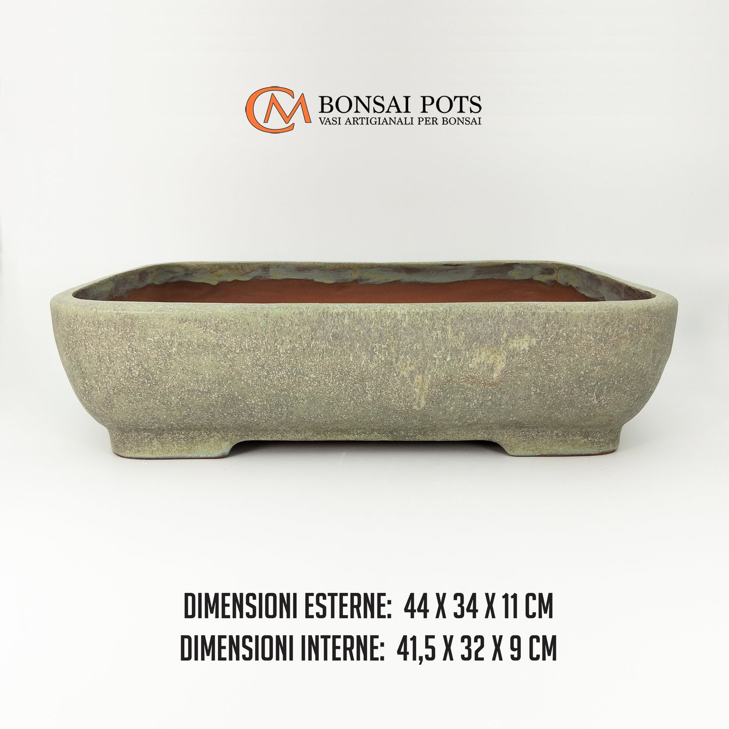 Vaso bonsai artigianale rettangolare in gres 44 CM - Handmade Bonsai Pot - CMBonsaiPots