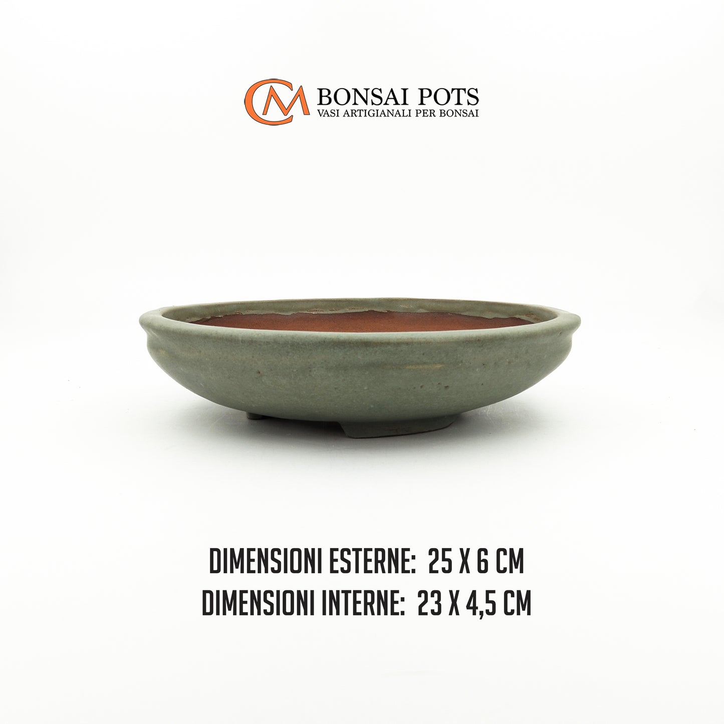 VASO BONSAI ROTONDO 25 CM VERDE OPACO SHITAKUSA
