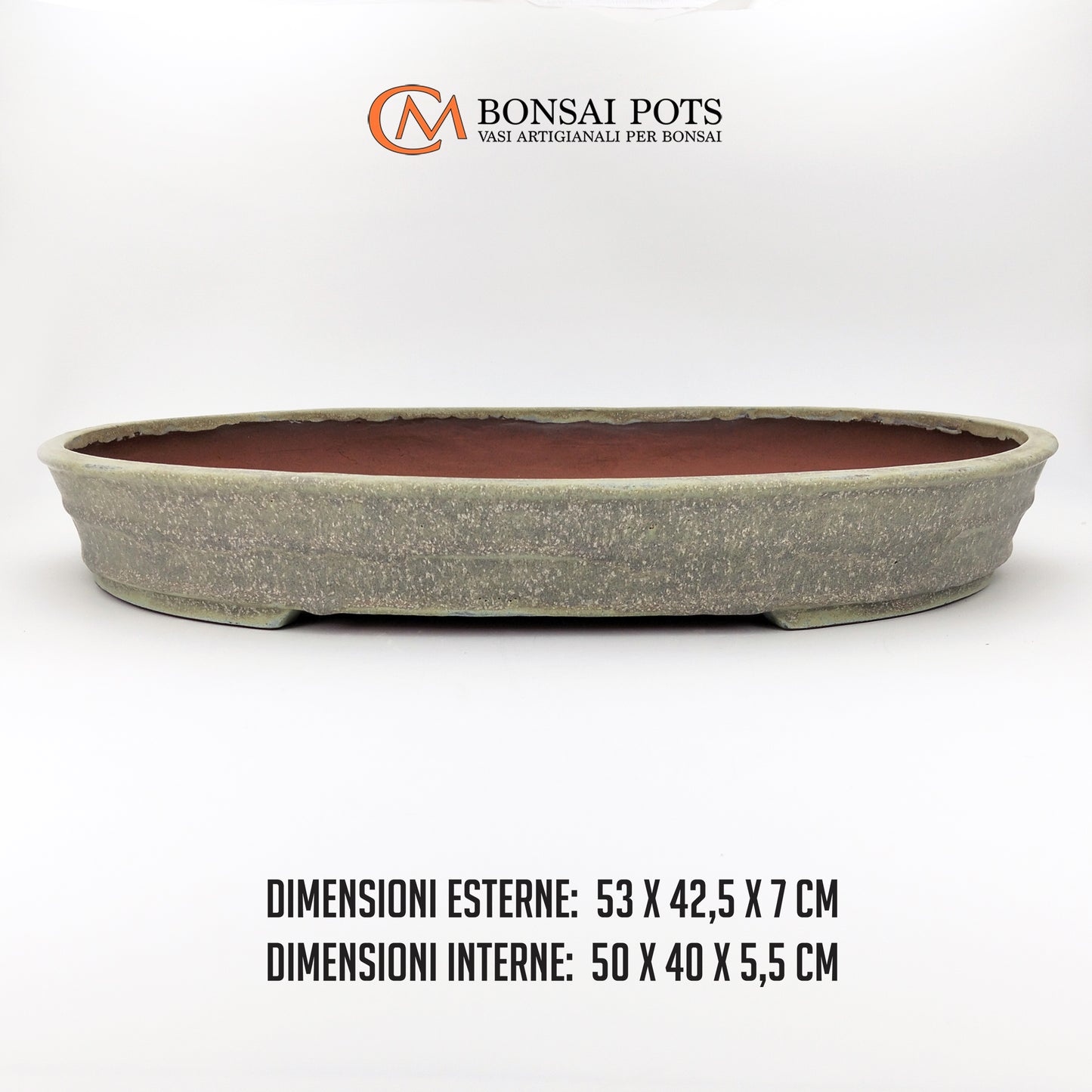 Vaso bonsai ovale 53 CM in gres smaltato