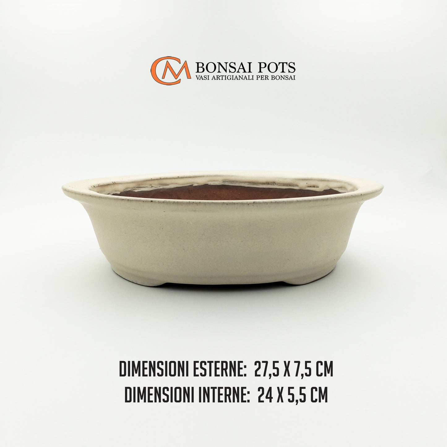 Vaso bonsai artigianale rotondo in gres 27,5 CM - Handmade Bonsai Pot - CMBonsaiPots