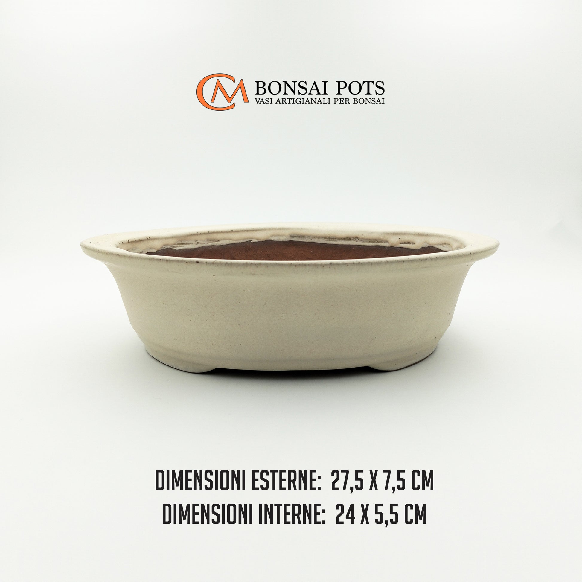 Vaso bonsai artigianale rotondo in gres 27,5 CM - Handmade Bonsai Pot - CMBonsaiPots