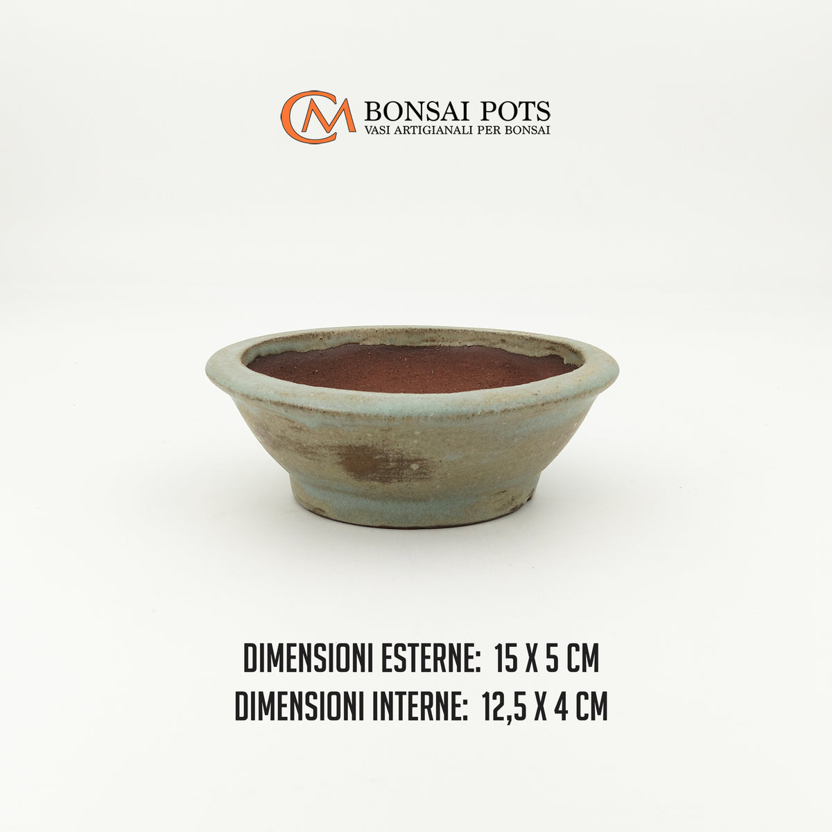 Vaso bonsai rotondo 15 CM in gres smaltato