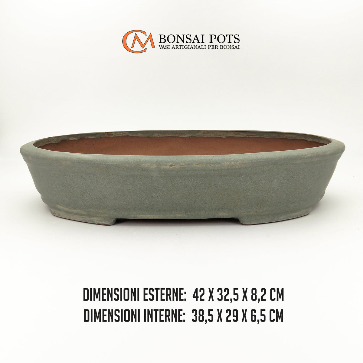 Vaso bonsai ovale da 42 cm in Gres smaltato - CMBonsaiPots