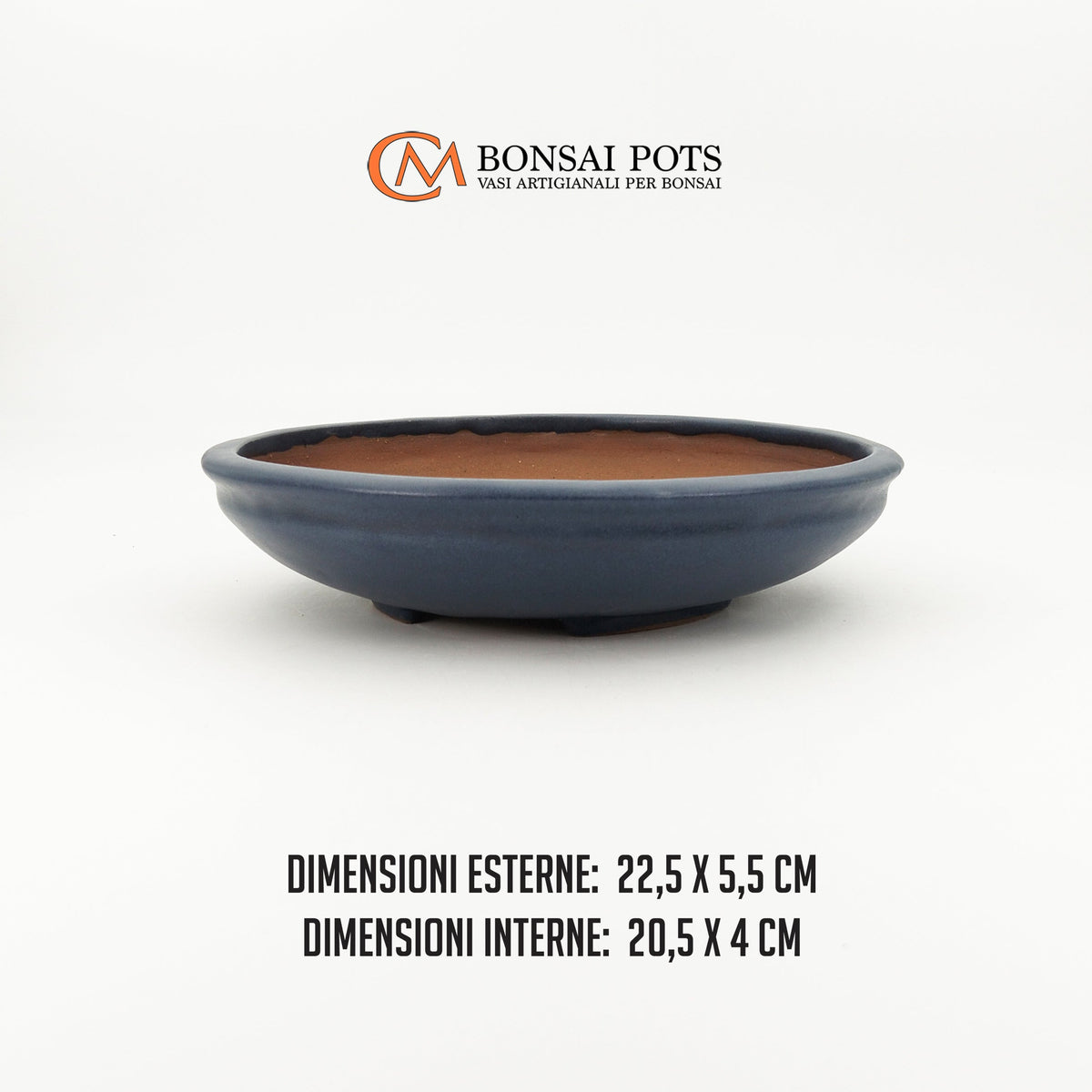 Vaso bonsai rotondo CM 22 in gres smaltato - CMBonsaiPots