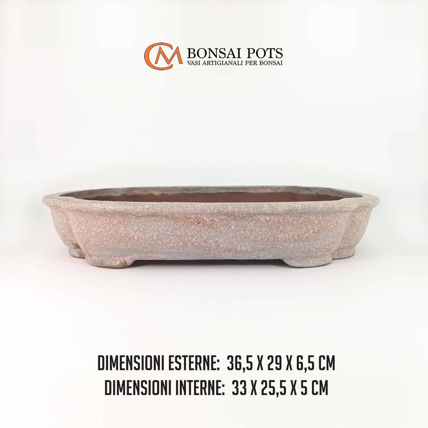 Vaso bonsai artigianale rettangolare / Mokko 36,5 CM - Handmade Bonsai Pot - CMBonsaiPots