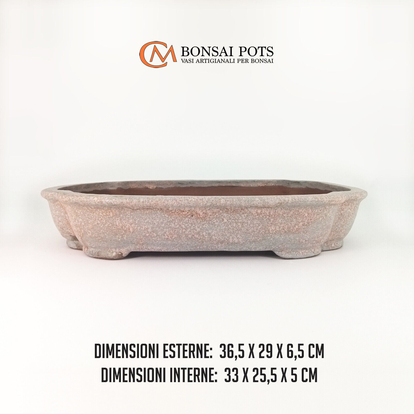 Vaso bonsai artigianale rettangolare / Mokko 36,5 CM - Handmade Bonsai Pot - CMBonsaiPots