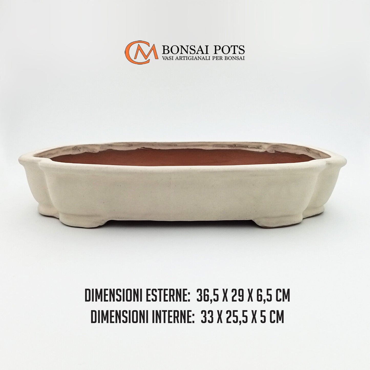 Vaso bonsai artigianale rettangolare / Mokko 36,5 CM - Handmade Bonsai Pot - CMBonsaiPots