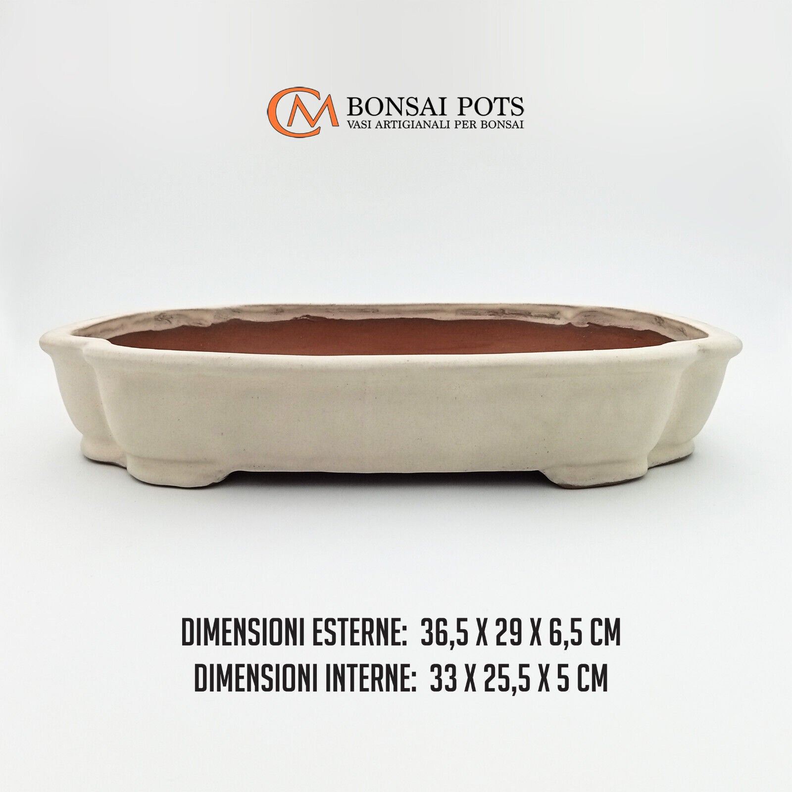 Vaso bonsai artigianale rettangolare / Mokko 36,5 CM - Handmade Bonsai Pot - CMBonsaiPots