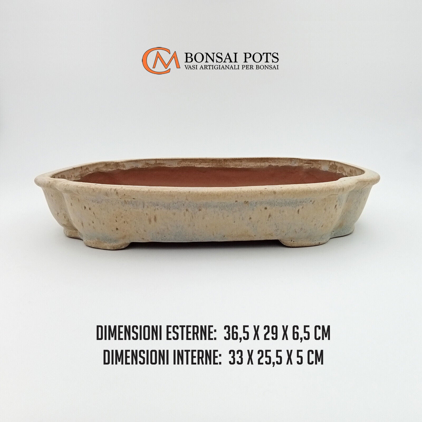 Vaso bonsai artigianale rettangolare / Mokko 36,5 CM - Handmade Bonsai Pot - CMBonsaiPots