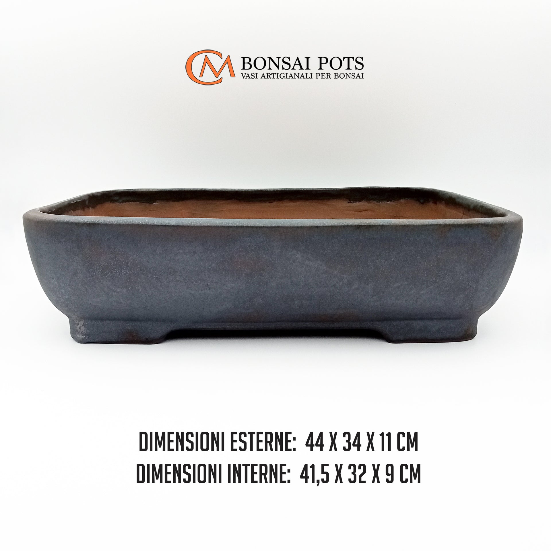 Vaso Bonsai Rettangolare In Gres Smaltato Bianco 18x13x6 Cm Geosisma