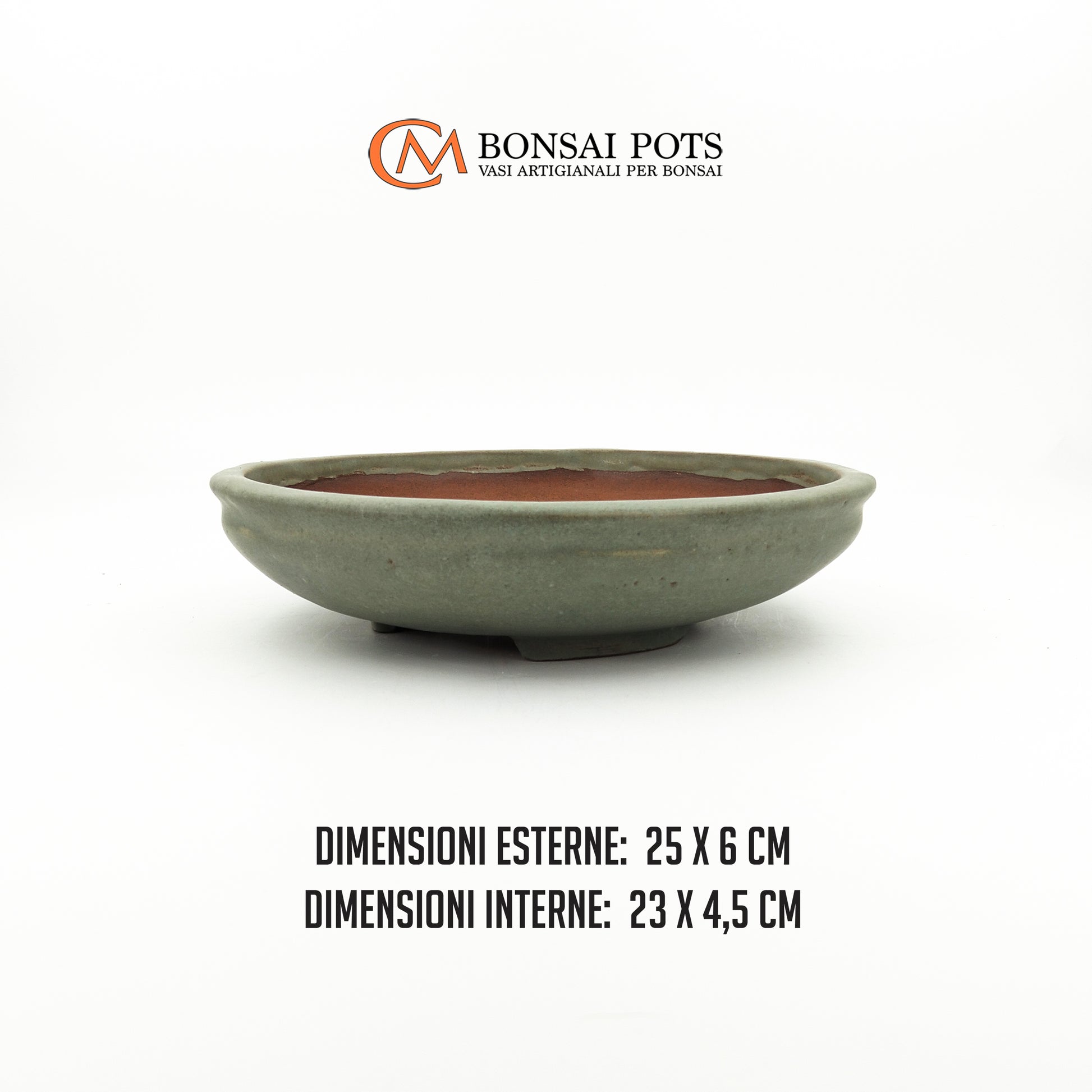 VASO BONSAI ROTONDO 25 CM VERDE OPACO SHITAKUSA