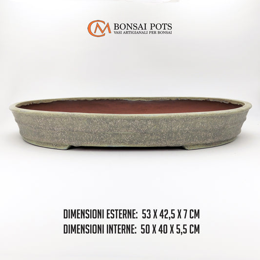 Vaso bonsai ovale 53 CM in gres smaltato