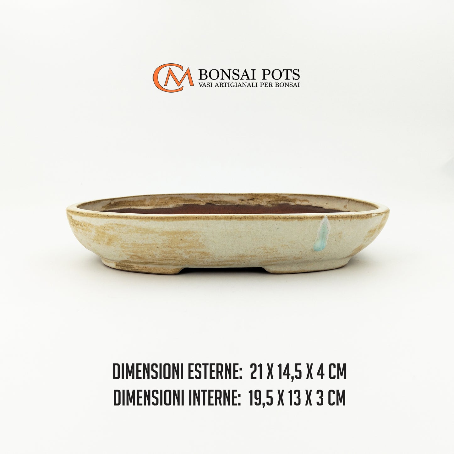 Vaso bonsai artigianale ovale 21 CM - Handmade Bonsai Pots - CMBonsaiPots