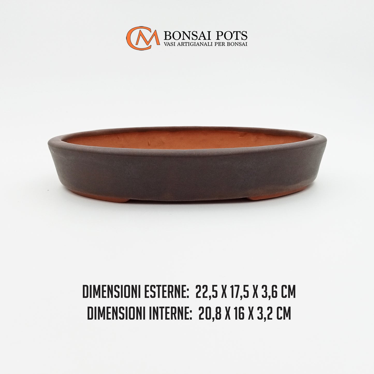 Vaso bonsai artigianale ovale 22,5 CM - Handmade Bonsai Pots - CMBonsaiPots