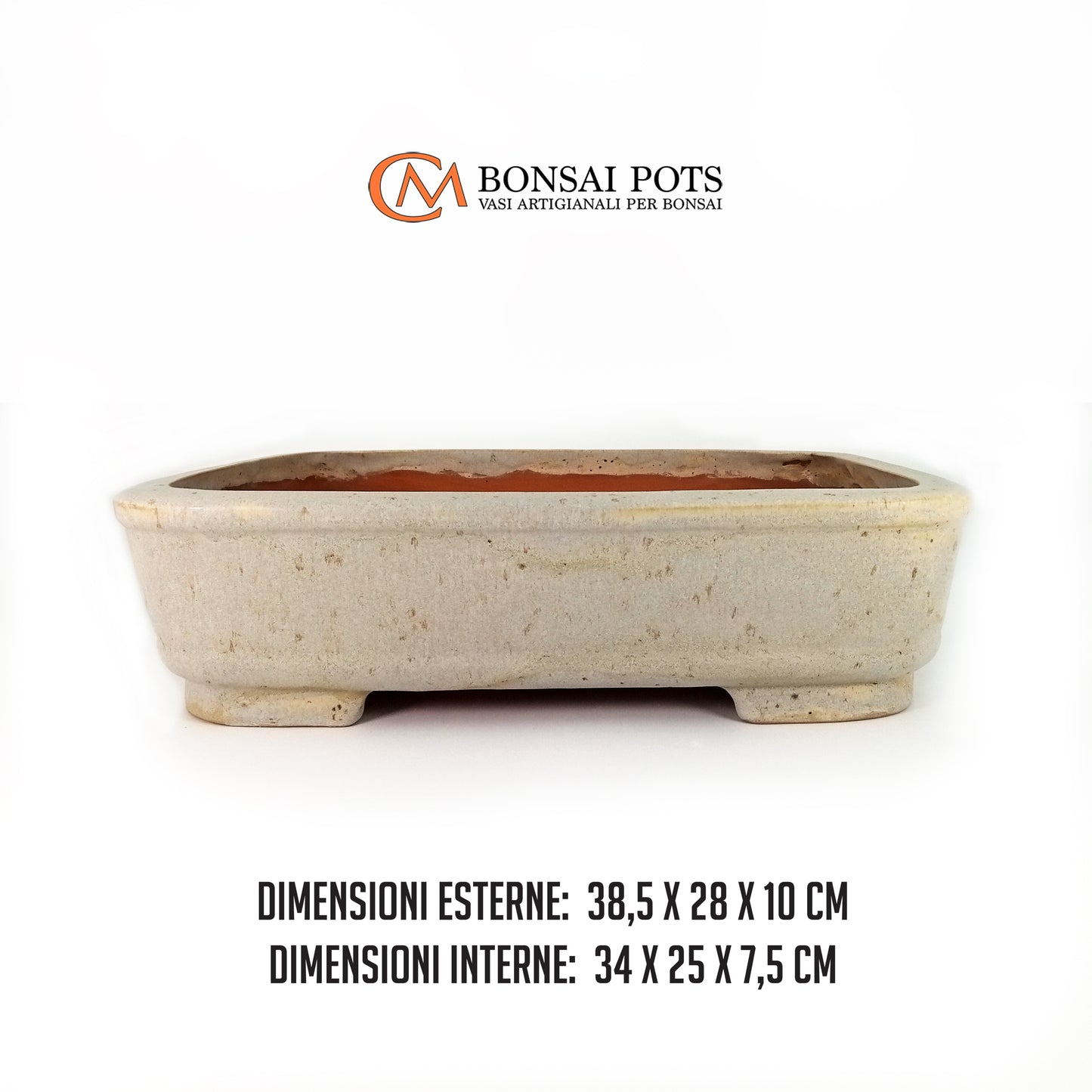 Vaso bonsai artigianale rettangolare in gres 38 CM - Handmade Bonsai Pot - CMBonsaiPots