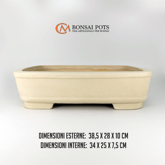 Vaso bonsai artigianale rettangolare in gres 38 CM - Handmade Bonsai Pot - CMBonsaiPots