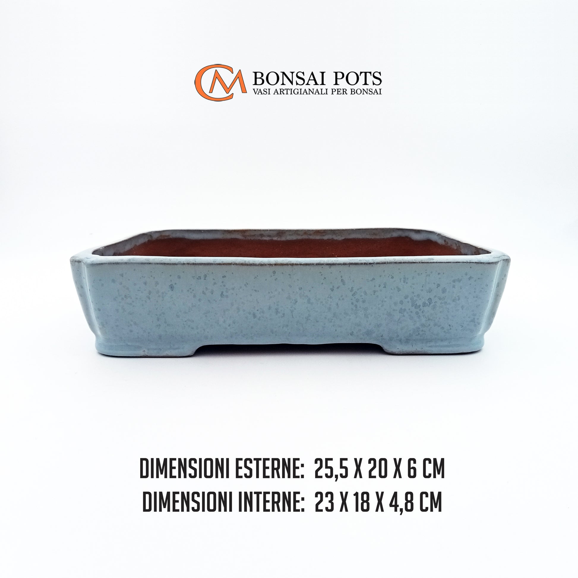 Vaso bonsai artigianale rettangolare in gres 25,5 CM - Handmade Bonsai Pot - CMBonsaiPots