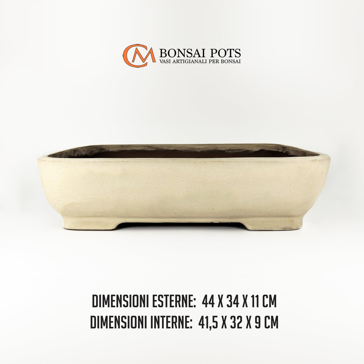 Vaso bonsai artigianale rettangolare in gres 44 CM - Handmade Bonsai Pot - CMBonsaiPots