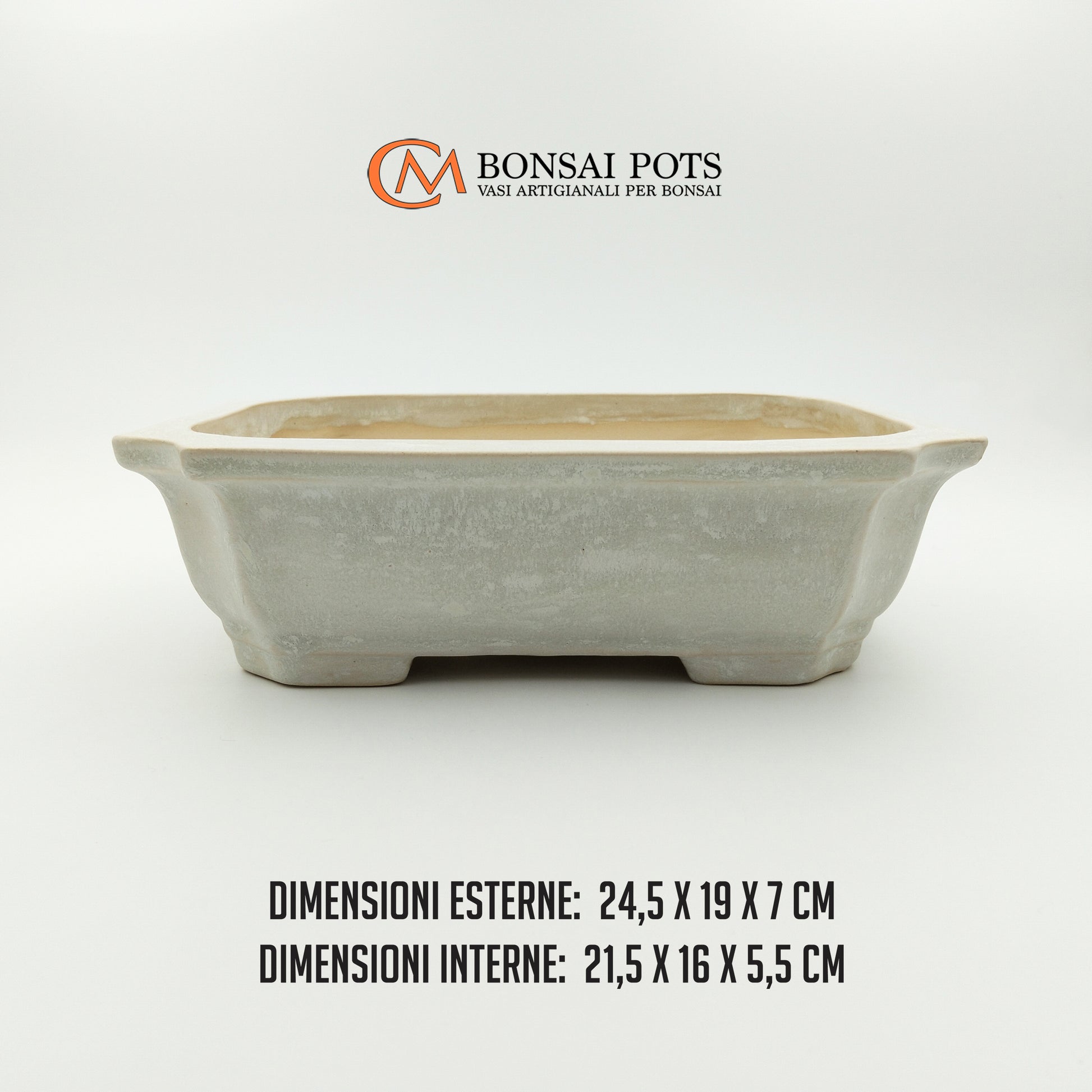 Vaso bonsai artigianale rettangolare in gres 24,5 CM - Handmade Bonsai Pot - CMBonsaiPots