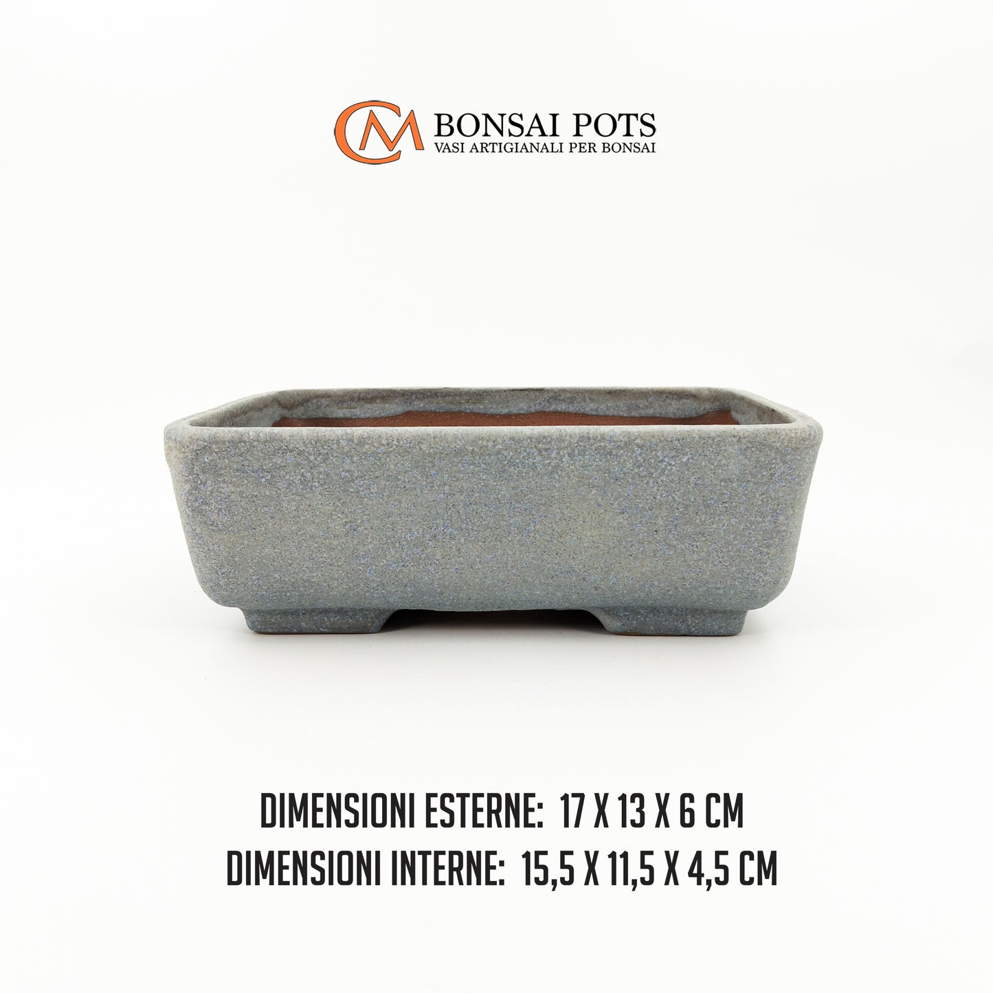 Vaso bonsai artigianale rettangolare 17 CM - Handmade Bonsai Pot - CMBonsaiPots