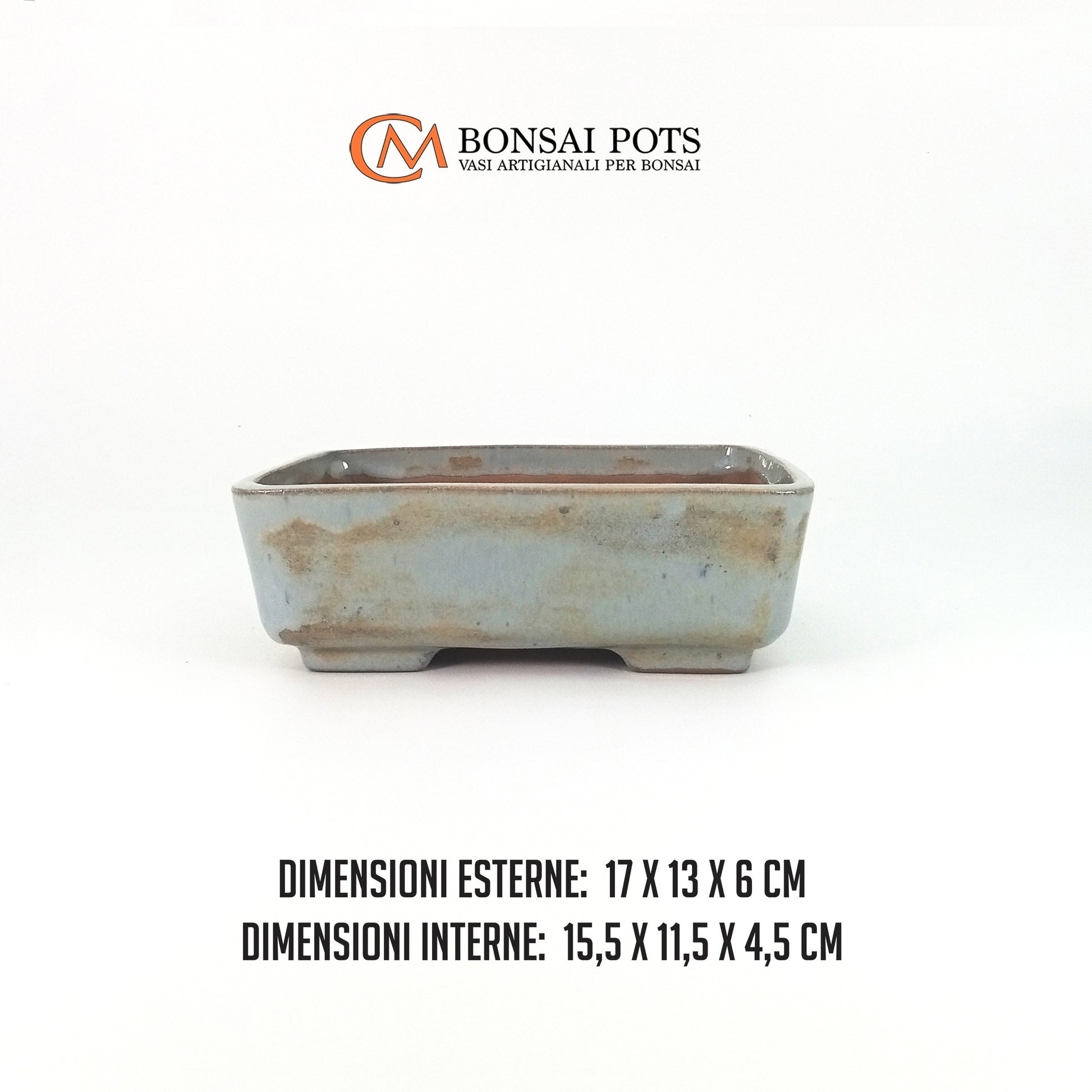 Vaso bonsai artigianale rettangolare 17 CM - Handmade Bonsai Pot - CMBonsaiPots