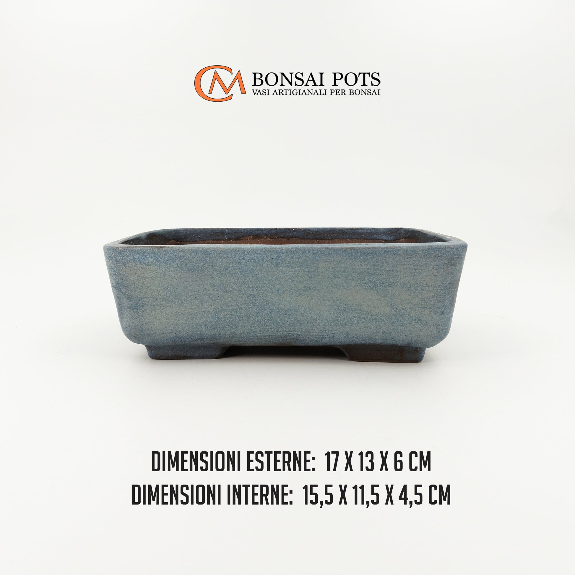 Vaso bonsai artigianale rettangolare 17 CM - Handmade Bonsai Pot - CMBonsaiPots