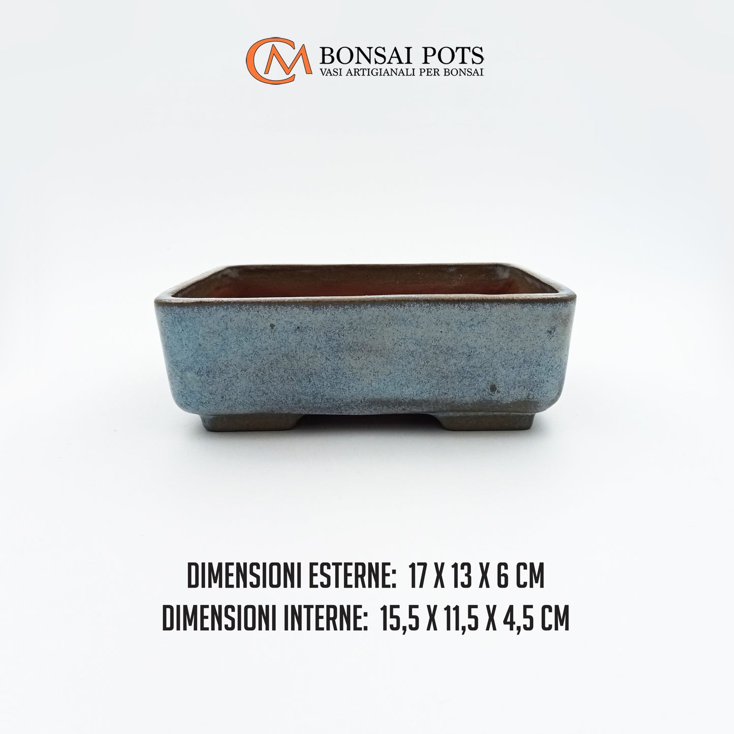 Vaso bonsai artigianale rettangolare 17 CM - Handmade Bonsai Pot - CMBonsaiPots