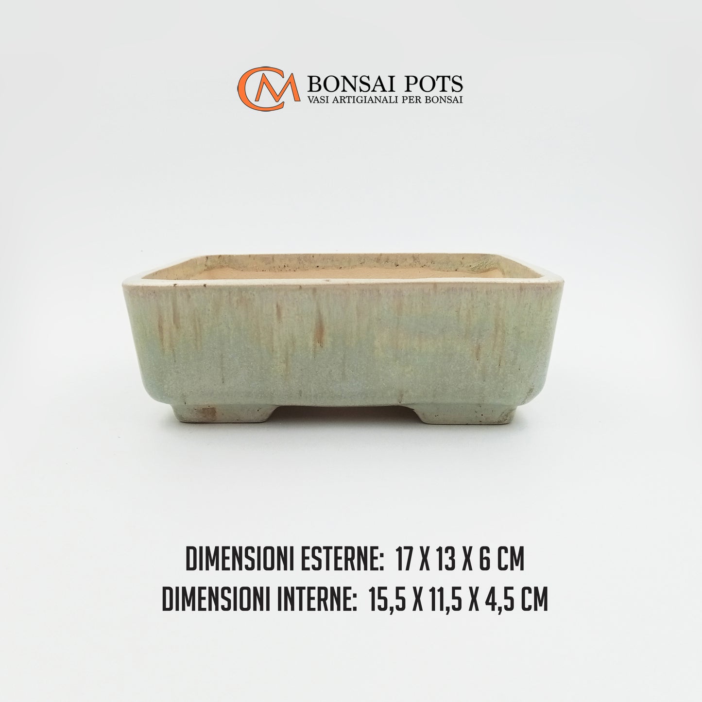 Vaso bonsai artigianale rettangolare 17 CM - Handmade Bonsai Pot - CMBonsaiPots