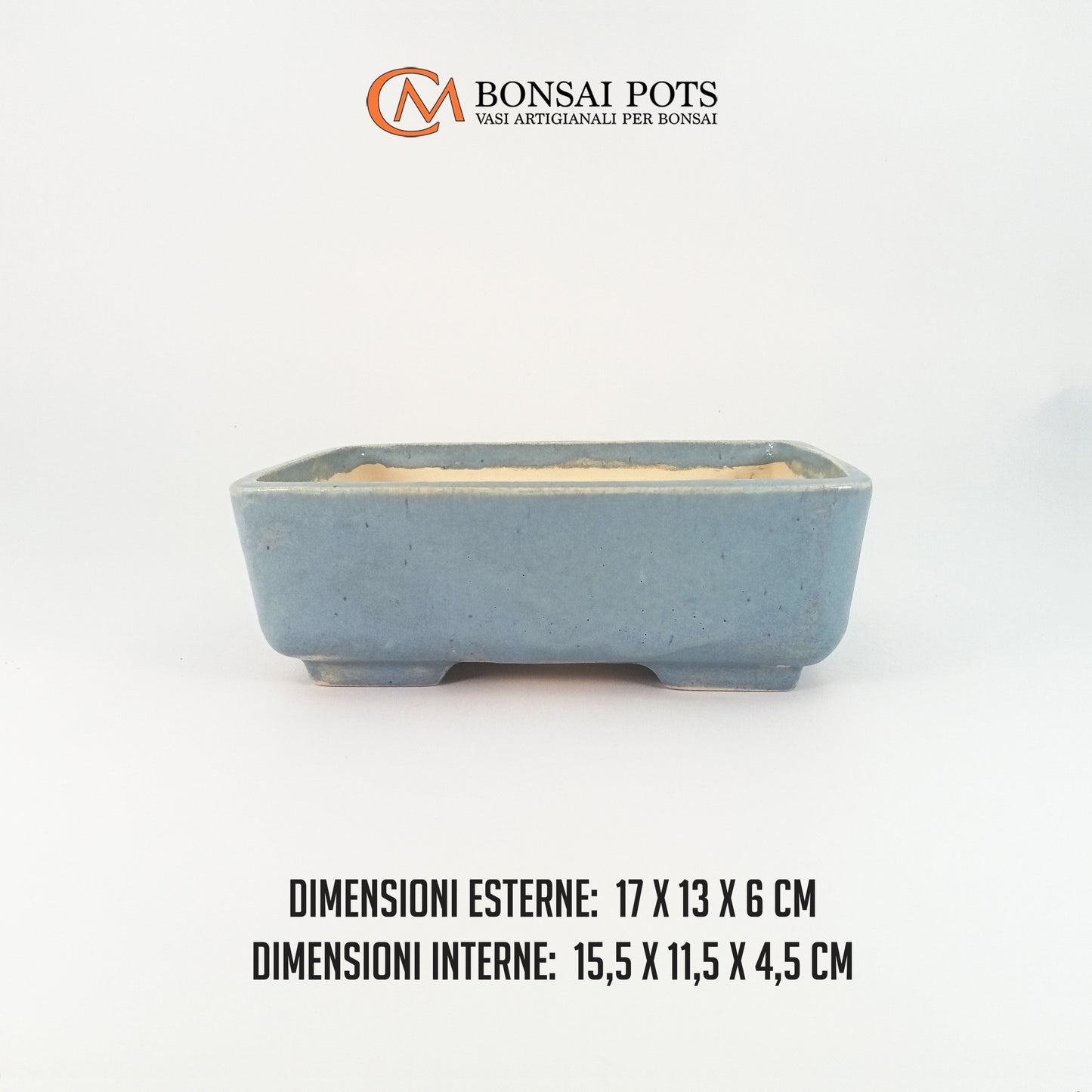 Vaso bonsai artigianale rettangolare 17 CM - Handmade Bonsai Pot - CMBonsaiPots