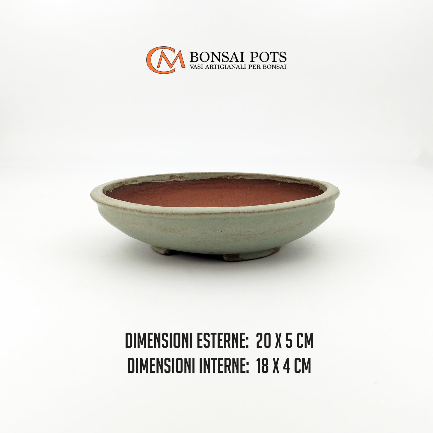 Vaso bonsai rotondo CM 20 in gres smaltato