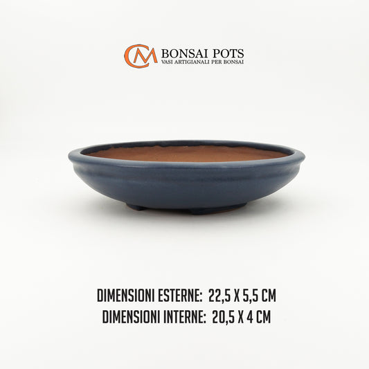Vaso bonsai rotondo CM 22 in gres smaltato