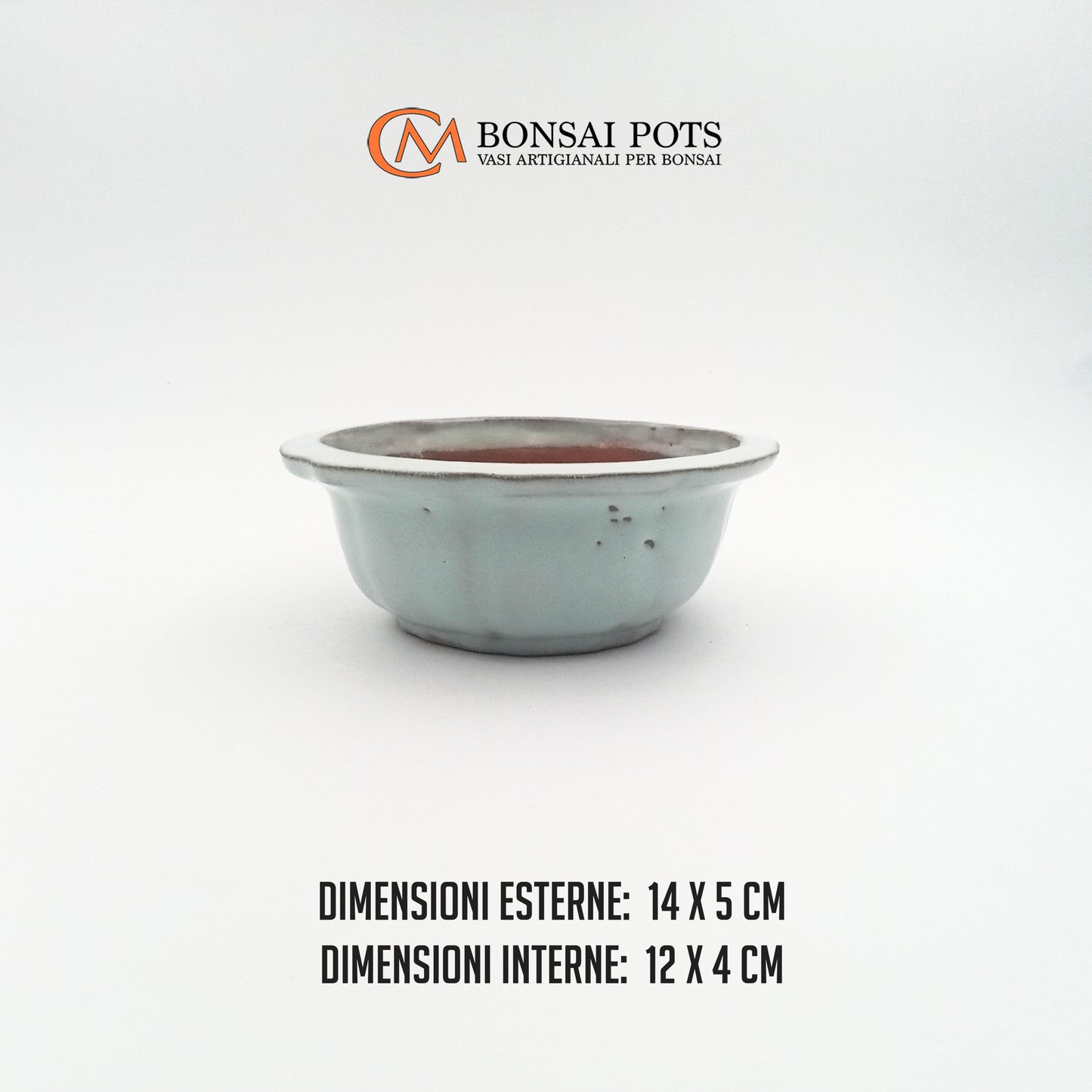 Vaso bonsai artigianale rotondo in gres CM 14 - Handmade Bonsai Pot - CMBonsaiPots