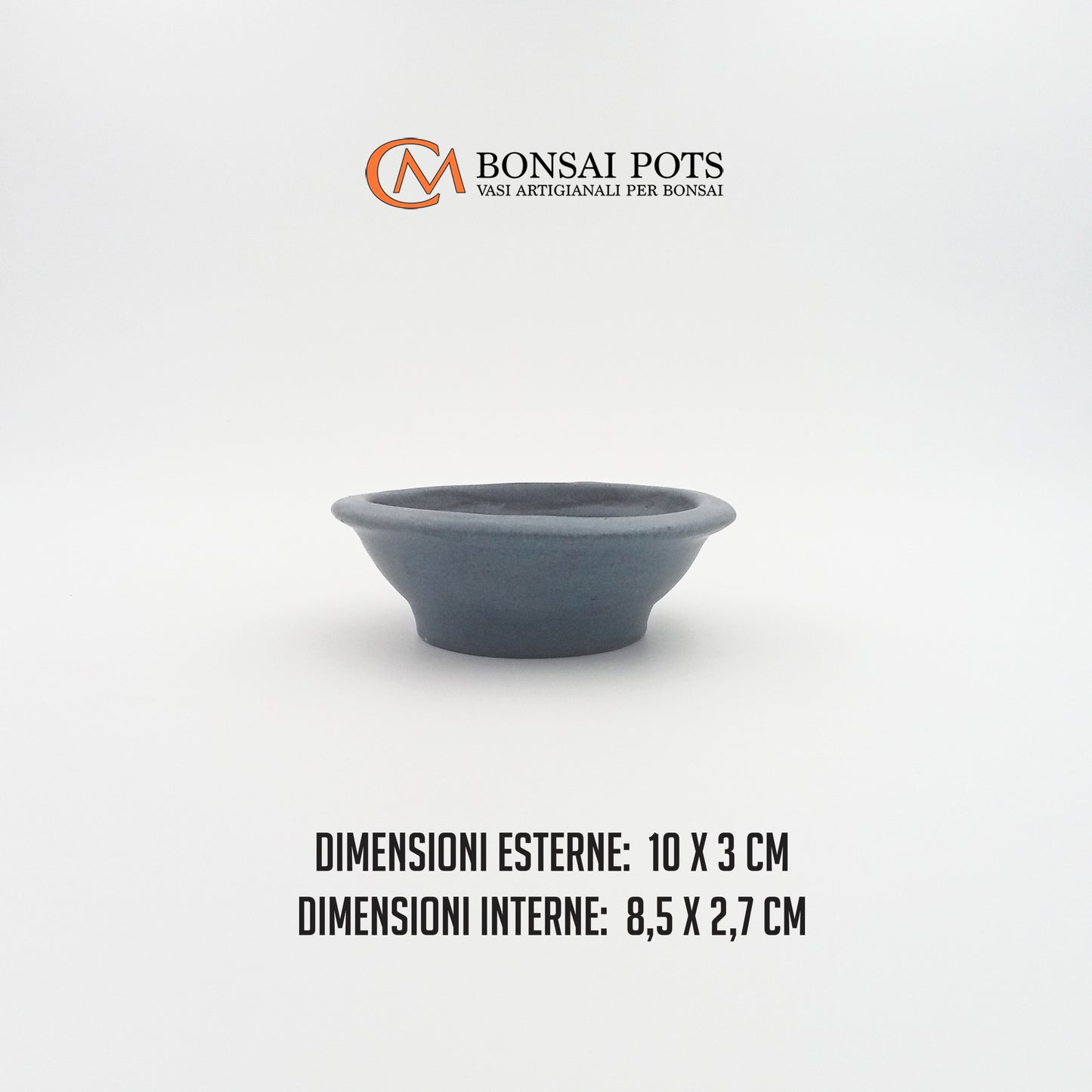 Vaso bonsai artigianale rotondo in gres 10 CM - Handmade Bonsai Pot - CMBonsaiPots