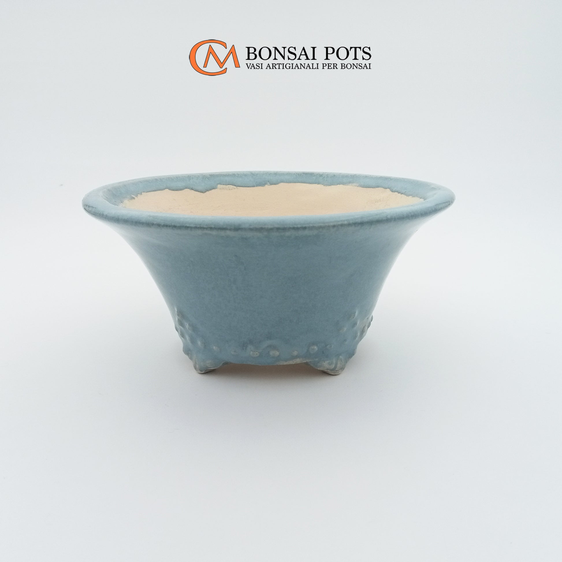 Vaso bonsai artigianale rotondo in gres CM 18 - Handmade Bonsai Pot - CMBonsaiPots