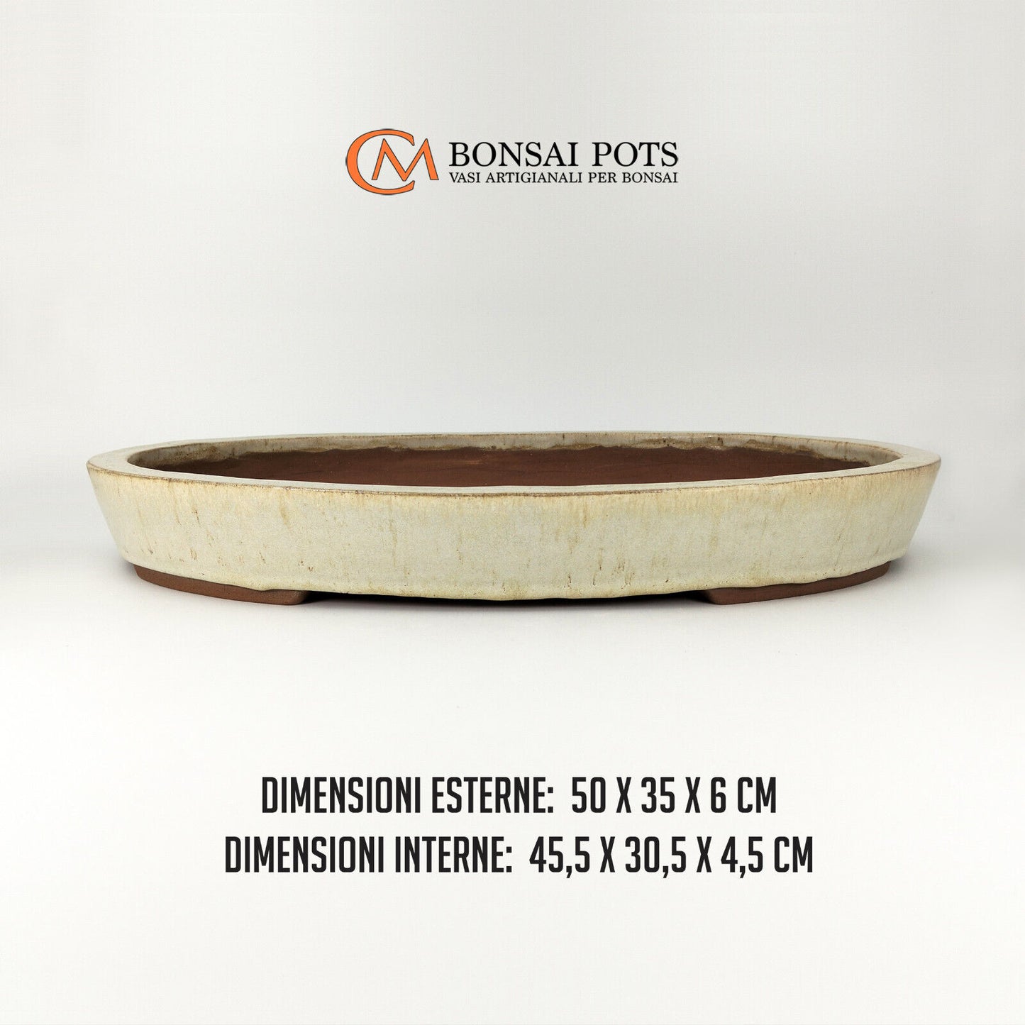 vaso bonsai ovale artigianale da 50 cm realizzato a mano