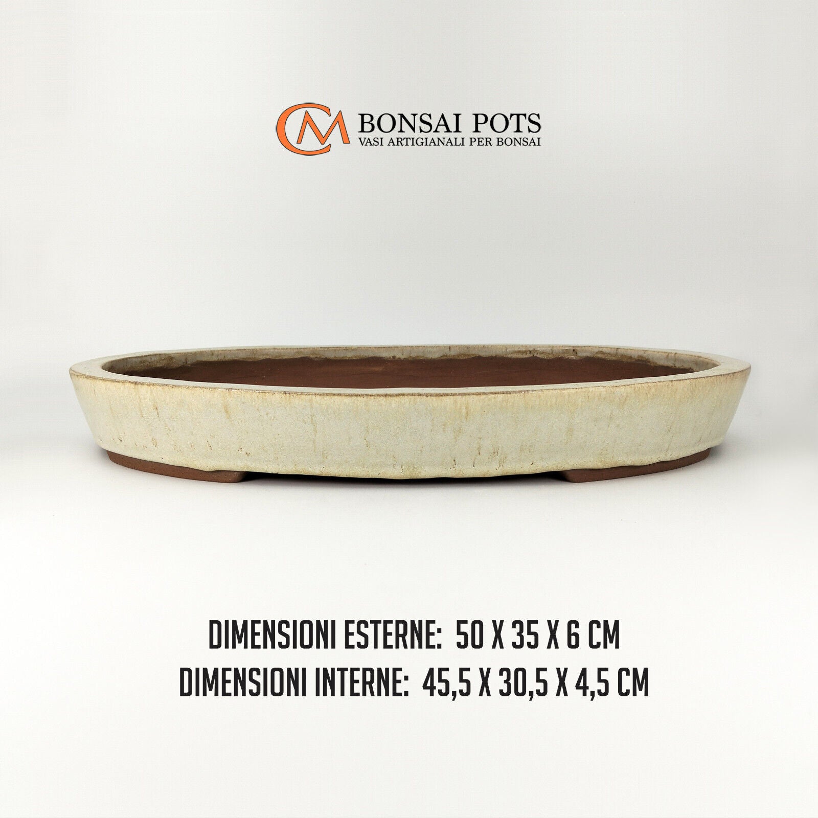 vaso bonsai ovale artigianale da 50 cm realizzato a mano