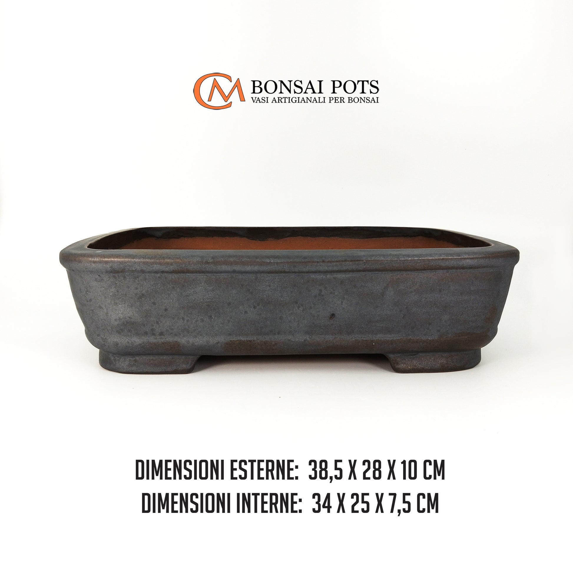 Vaso bonsai artigianale rettangolare in gres 38 CM - Handmade Bonsai Pot - CMBonsaiPots