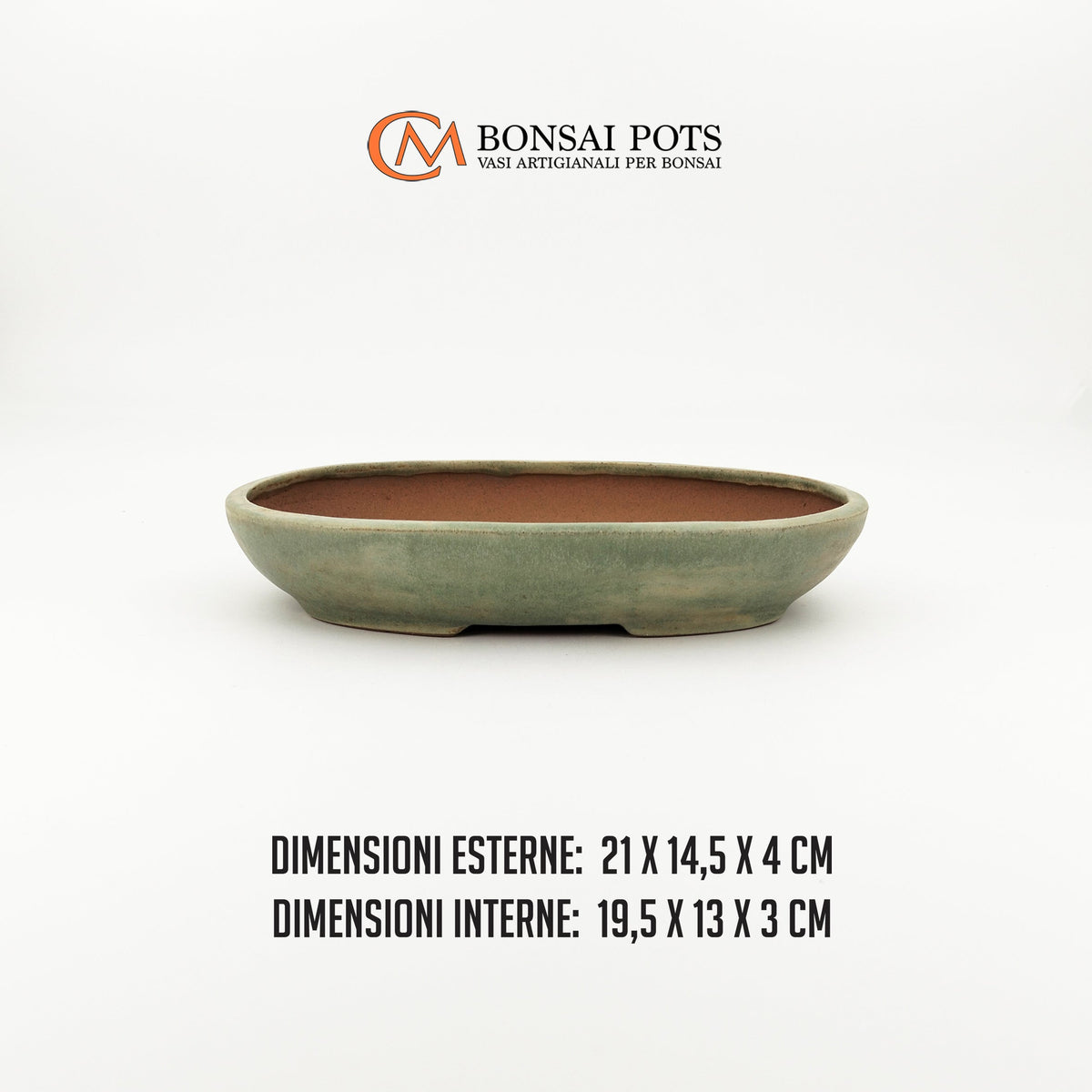 Vaso bonsai ovale 21 CM in Gres smaltato - CMBonsaiPots