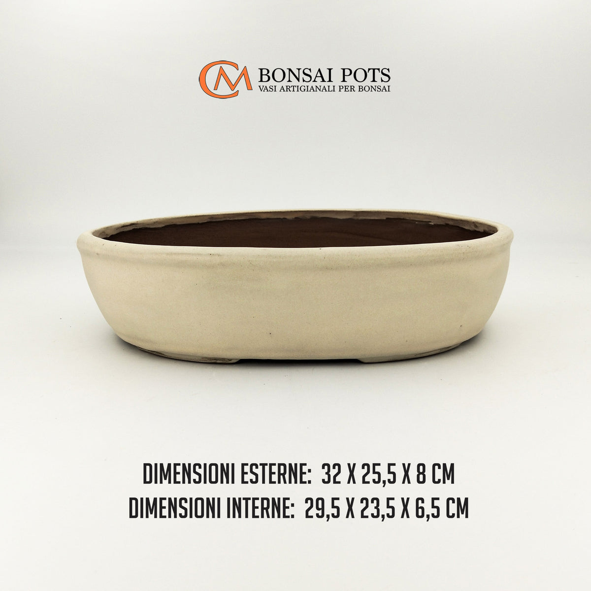 Vaso bonsai ovale 32 CM in gres smaltato - CMBonsaiPots