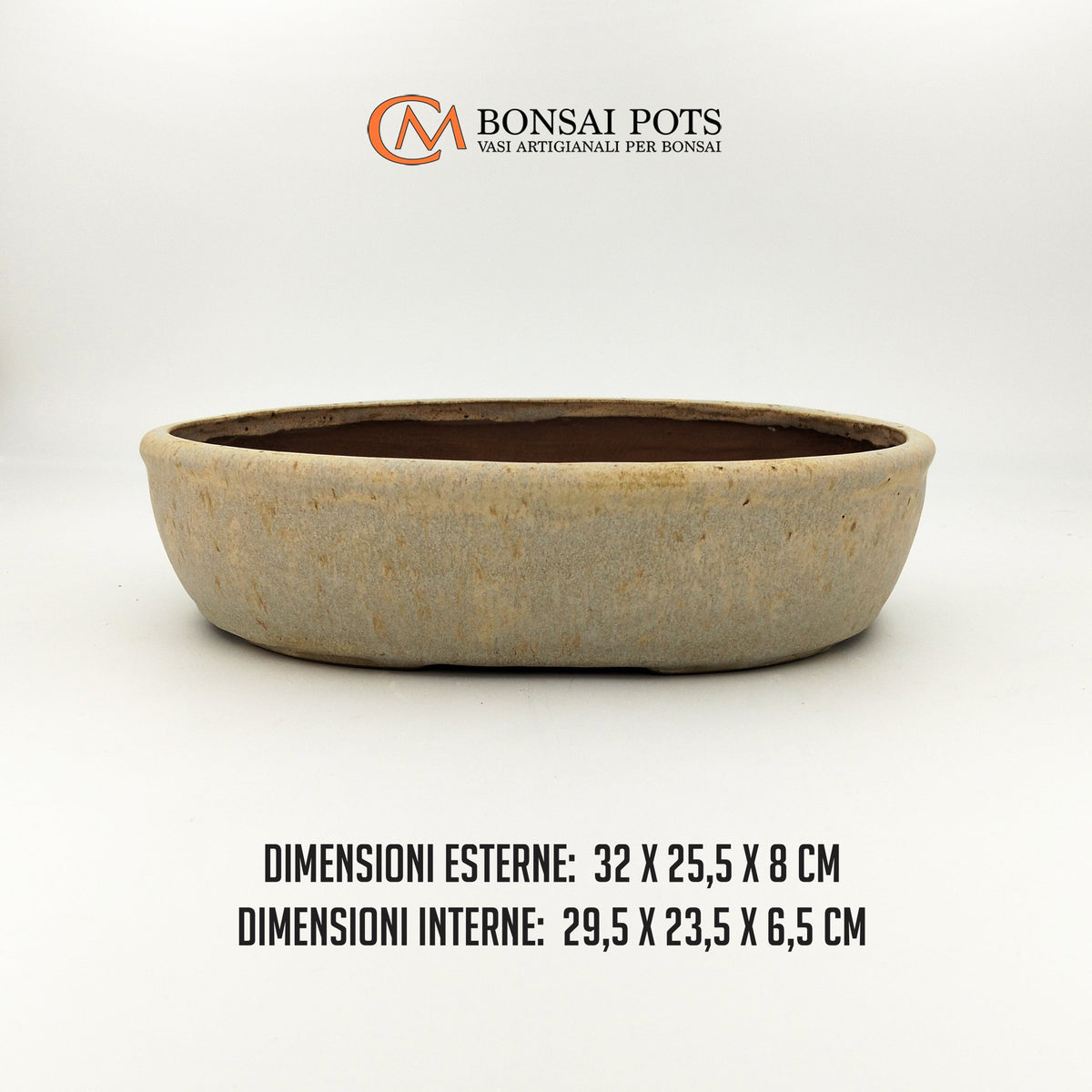 Vaso bonsai ovale 32 CM in gres smaltato - CMBonsaiPots