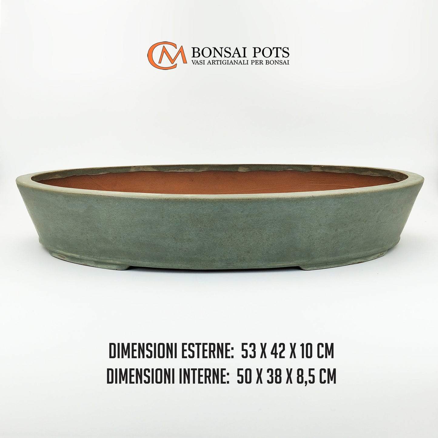 Vaso bonsai ovale 53 CM in gres smaltato - CMBonsaiPots