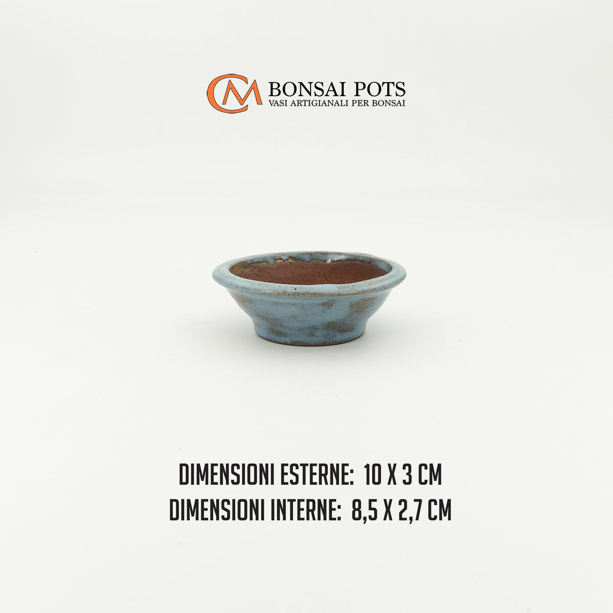 Vaso bonsai rotondo 10 CM in gres smaltato - CMBonsaiPots