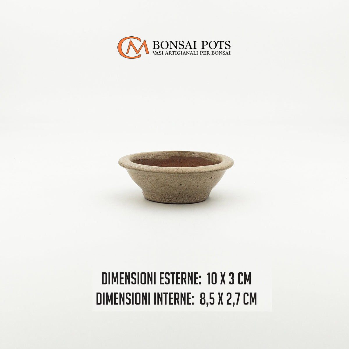Vaso bonsai rotondo 10 CM in gres smaltato - CMBonsaiPots