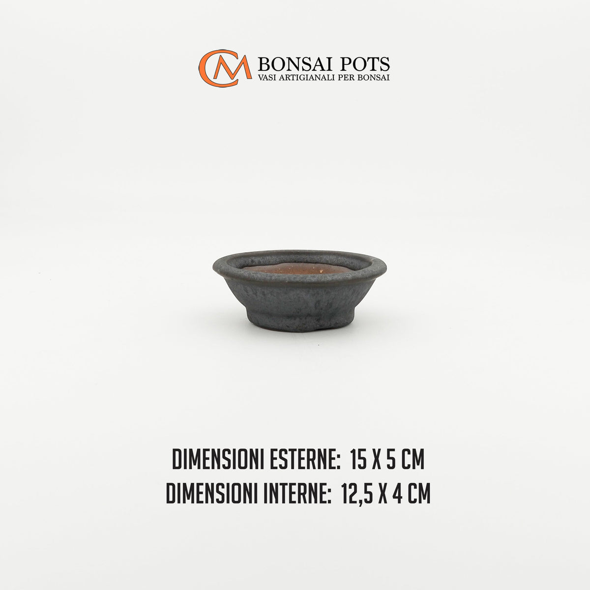 Vaso bonsai rotondo 15 CM in gres smaltato - CMBonsaiPots