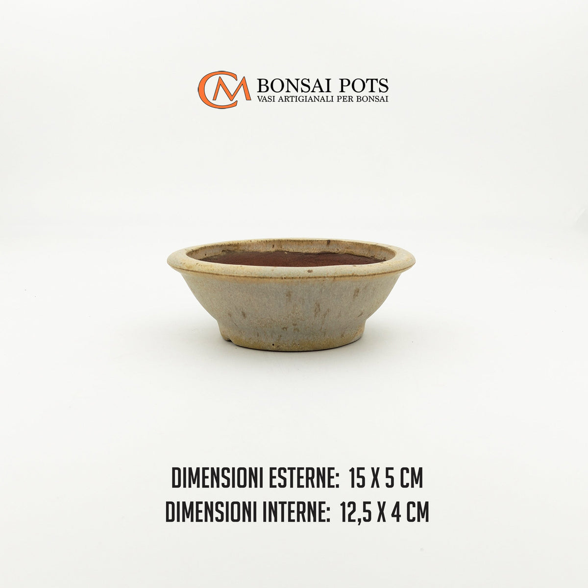 Vaso bonsai rotondo 15 CM in gres smaltato - CMBonsaiPots