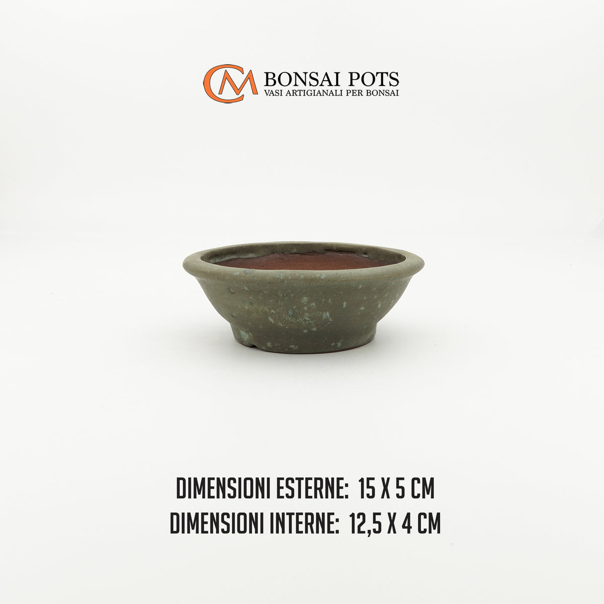 Vaso bonsai rotondo 15 CM in gres smaltato - CMBonsaiPots
