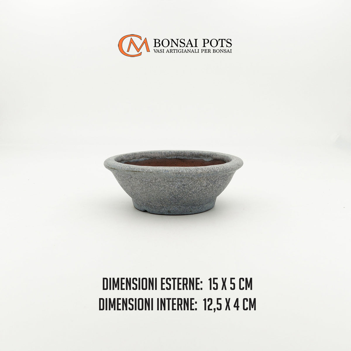 Vaso bonsai rotondo 15 CM in gres smaltato - CMBonsaiPots