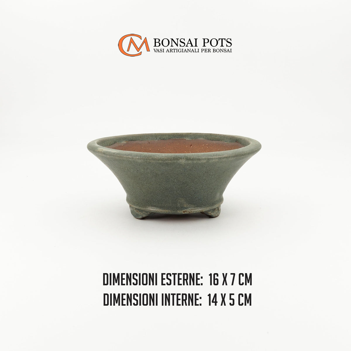 Vaso bonsai rotondo CM 16 in gres - CMBonsaiPots